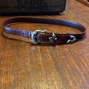 Brighton brown leather belt with buckle set